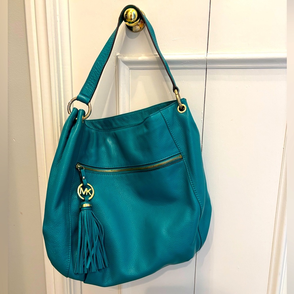 Teal Michael kors leather shoulder bag